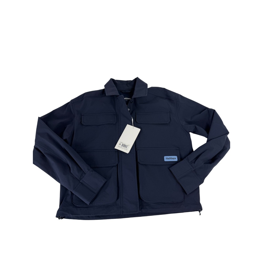 Halfdays Women's Nan Field Jacket Full Zip Navy Blue Size L Large NWT